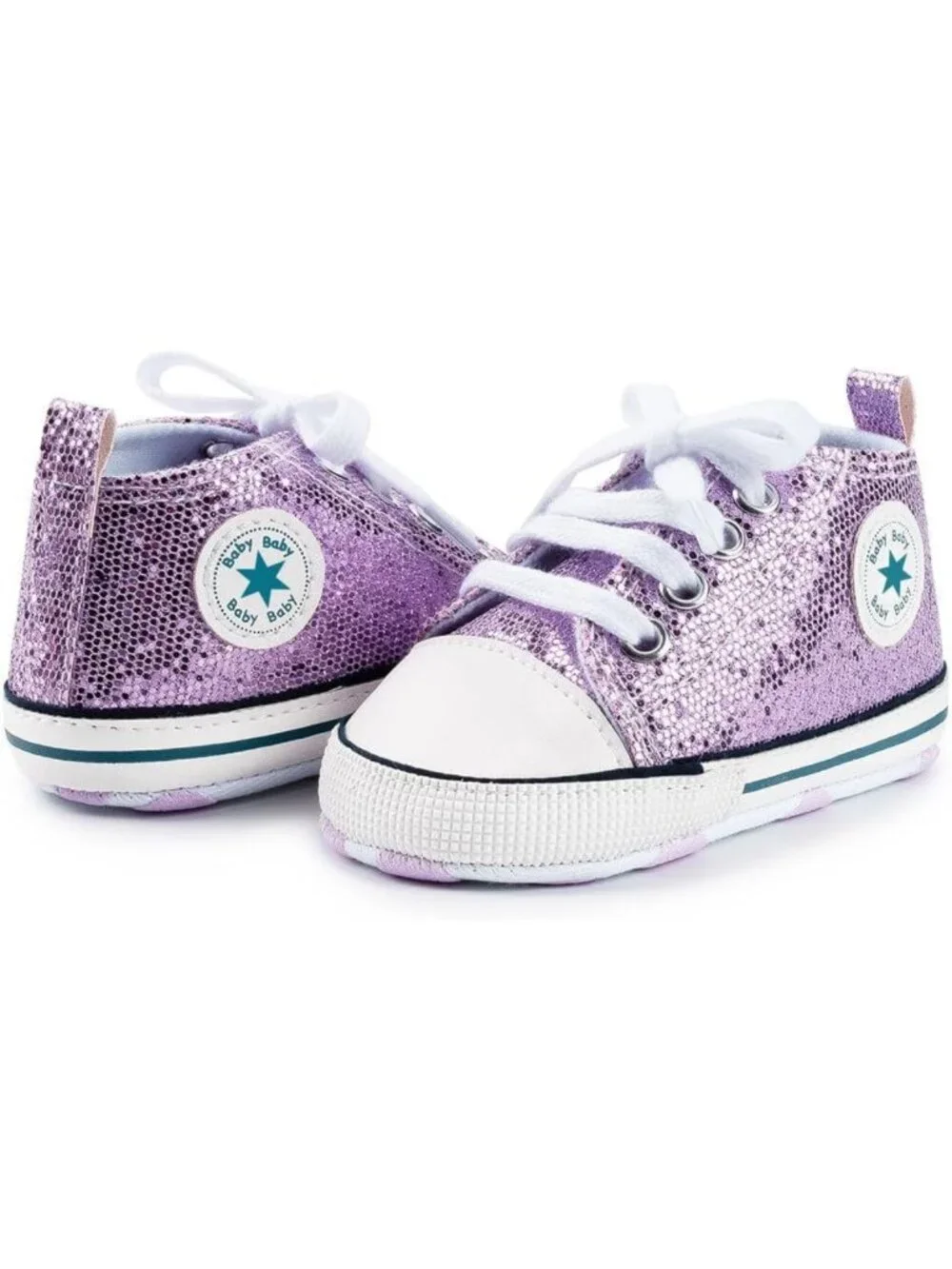 Unisex Baby High-Top Canvas Sneakers, Soft Sole Anti-Slip First Walking Shoes
